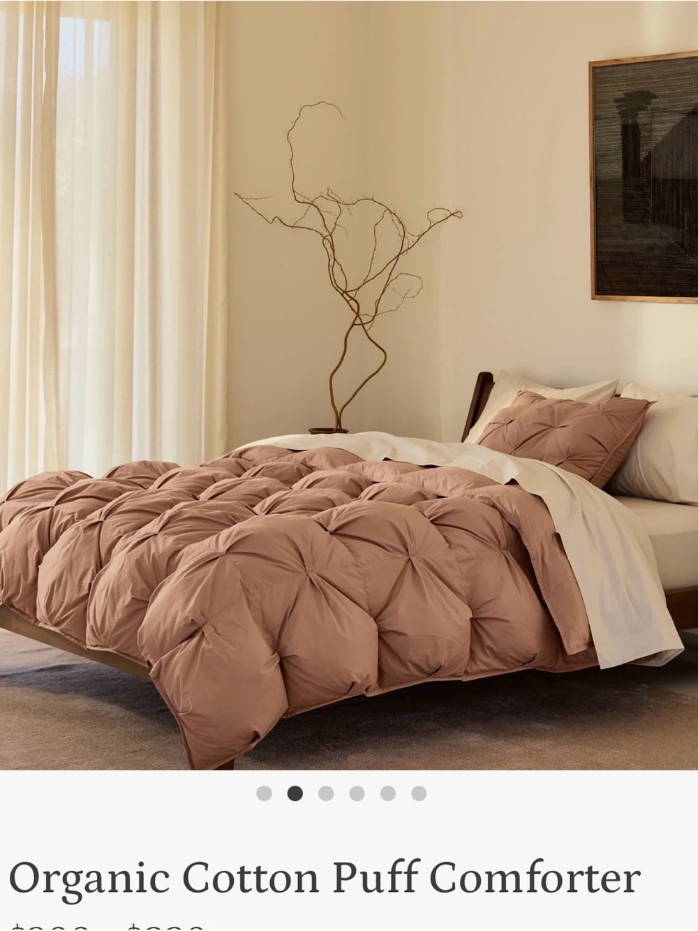 Parachute Puff Comforter in Dusty Rose